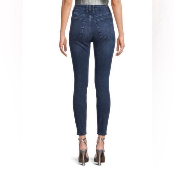 7 For All Mankind Portia High Rise Skinny Jeans Size 28 Button Fly Stretch Denim - Picture 2 of 13